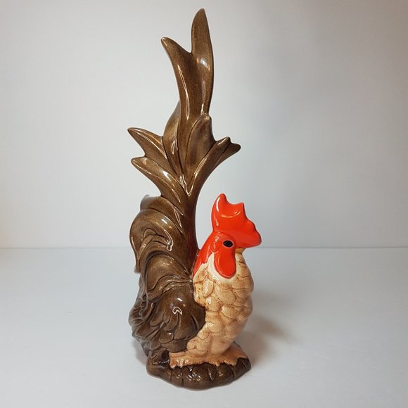 Vintage Ceramic Rooster Handpainted Kitchen Cottage Farmhouse Decor Bird Chicken - Picture 9 of 16